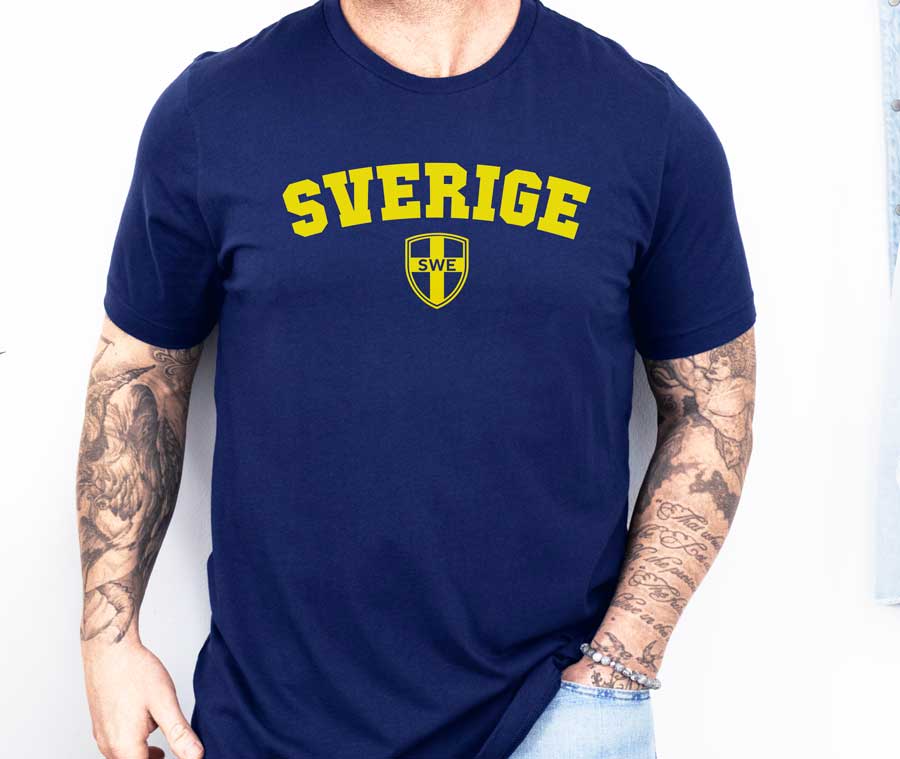 sverige t-shirt, svensk sport - fotboll ishockey supportertröja
