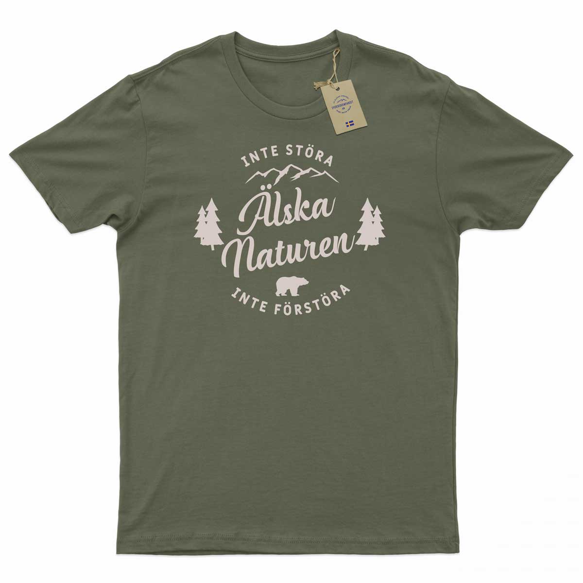 Älska Naturen | T - shirt - Khaki - Sverigekompaniet