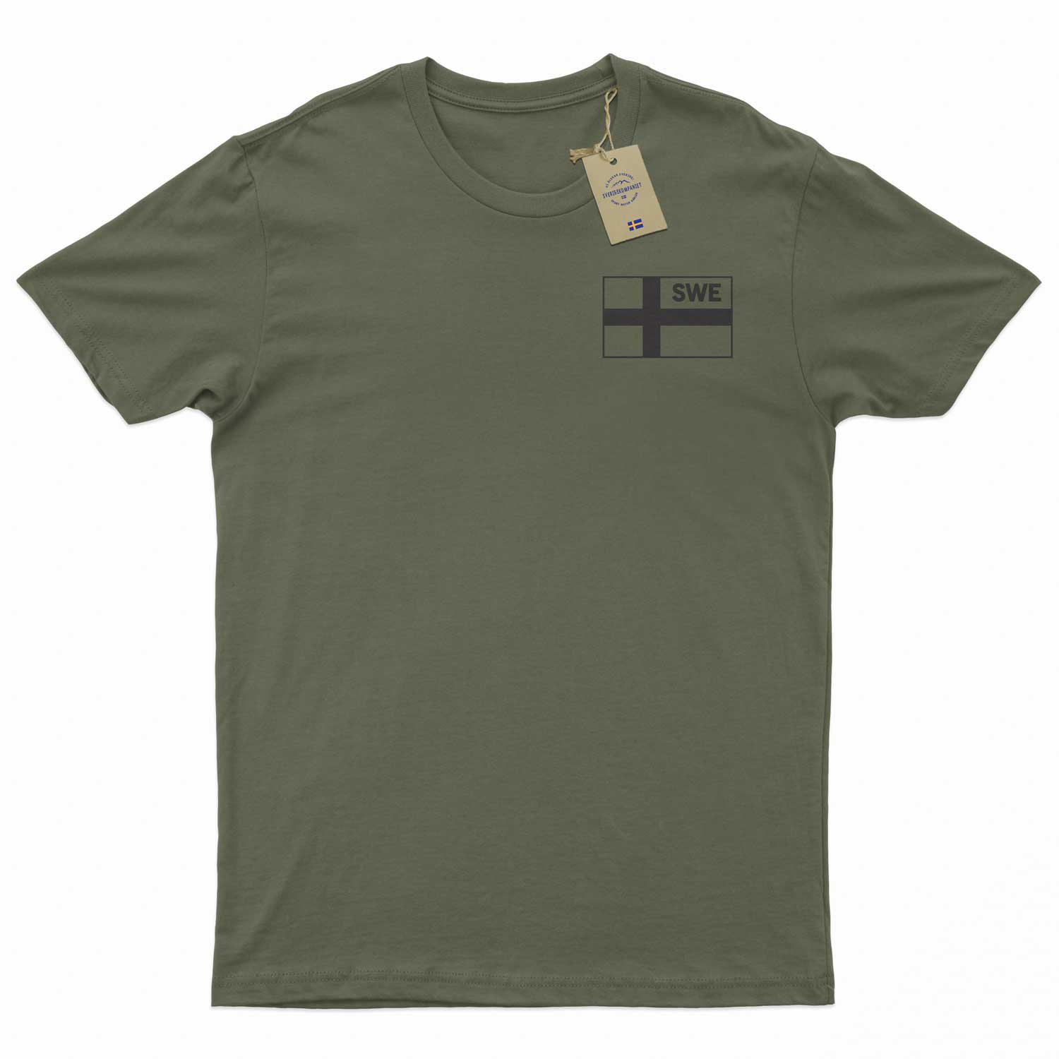 Sverigeflagga - SWE - Svart tryck | T-shirt - Sverigekompaniet